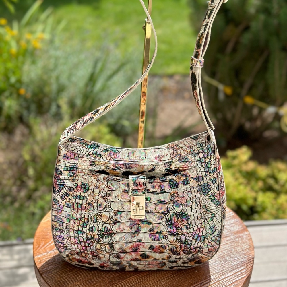 Brahmin Exclusive Small Johanna Leopard Crossbody EUC